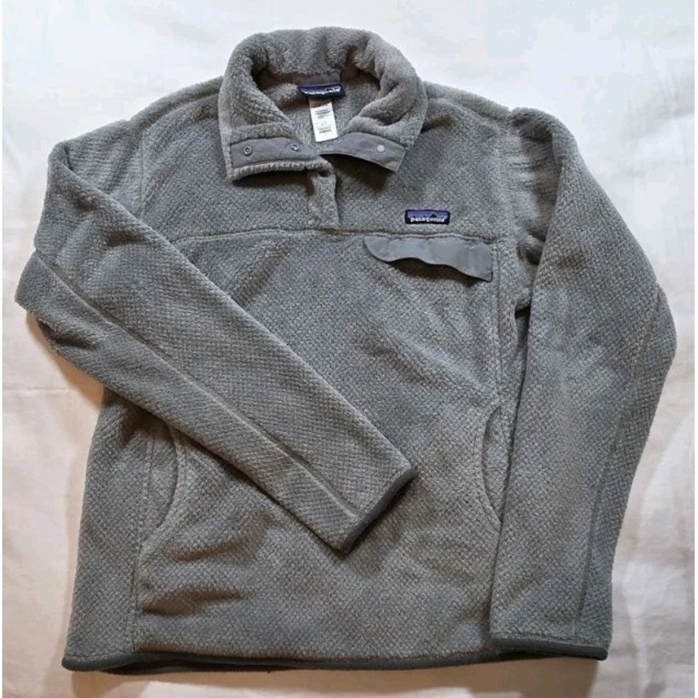Patagonia Re-Tool Snap-T Fleece Pullover Women's Lg Gray Polartec Thermal Pro
